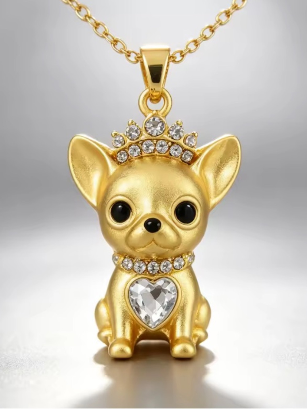 👑 Royalty Chihuahua Dog Princess Pendant Necklace for Pet Lover Dog Mom Glam